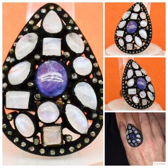 NWOT 8.37 CTW  $850 RETAIL VALUE TANZANITE MOONSTONE RING - Picture 6 of 13